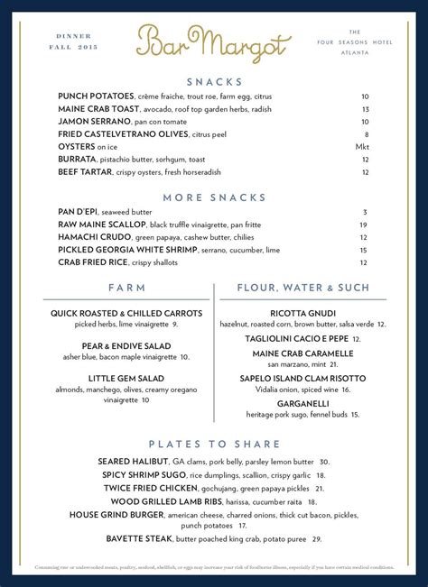 bar margot menu atlanta|More.